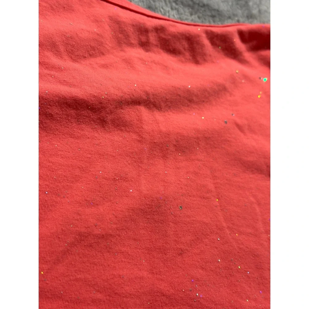Cat & Jack XL Coral Pink Glitter Tank Top Womens Casual Cozy Sparkle Sleeveless